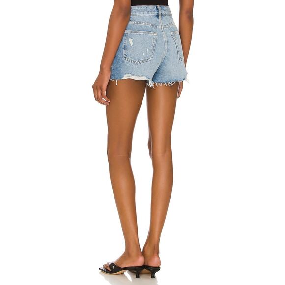 Lovers + Friends Revolve Denim Jack High Rise Distressed Shorts Size 26 W 28 - Picture 4 of 8